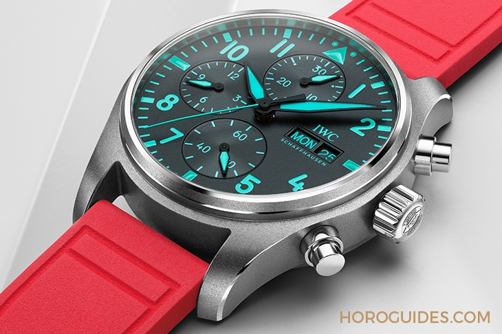 IWC - PILOT - IW388114 - 超搶眼邁阿密粉！IWC飛行員計時腕錶41 Mercedes-AMG馬石油F車隊特別版腕錶