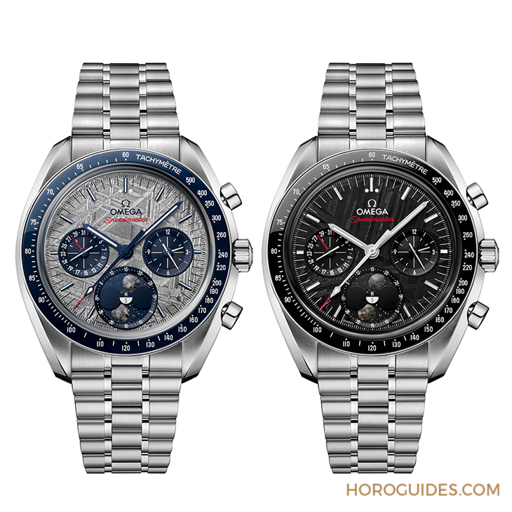 OMEGA - SPEEDMASTER - 304.30.43.52.06.001 - 隕石入錶,首見雙月上陣!OMEGA發佈全新Speedmaster南北月相隕石面腕錶