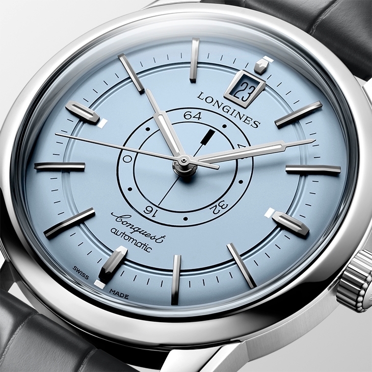 LONGINES - CONQUEST - L1.648.4.92.2 - 冰藍面來襲！Longines 重新詮釋 1959 年標誌性中央動力儲存腕錶