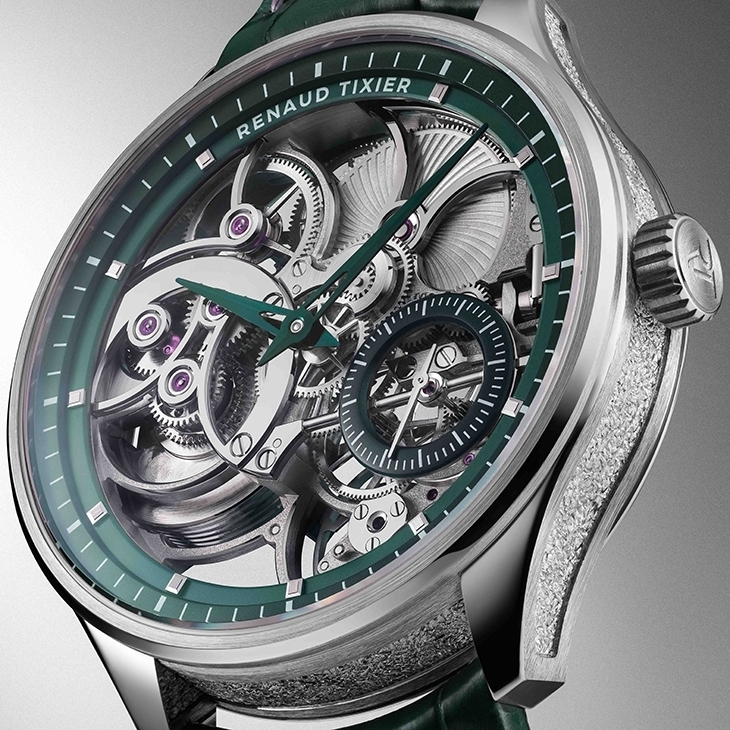 RENAUD TIXIER - MONDAY - Monday Skeleton Blue - Renaud Tixier 推出首款鏤空腕錶 Monday Skeleton！238處手工內角展現製錶工藝 