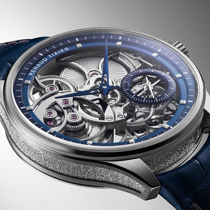 RENAUD TIXIER - MONDAY - Monday Skeleton Blue - Renaud Tixier 推出首款鏤空腕錶 Monday Skeleton！238處手工內角展現製錶工藝 