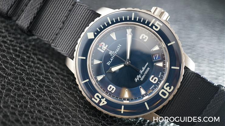 BLANCPAIN - FIFTY FATHOMS - 5015-1130-52A - 簡單最實戴!BLANCPAIN藍面三針五十噚