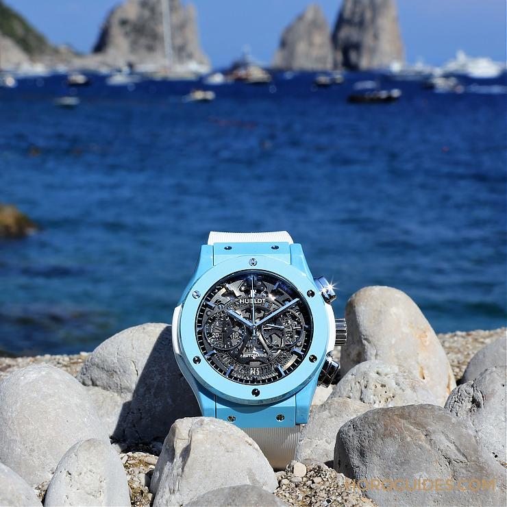 HUBLOT - CLASSIC FUSION - 525.EX.0179.RW.CAP18 - 彩色陶瓷的新高度!HUBLOT Classic Fusion Aerofusion 海水正藍Capri限量計時碼錶