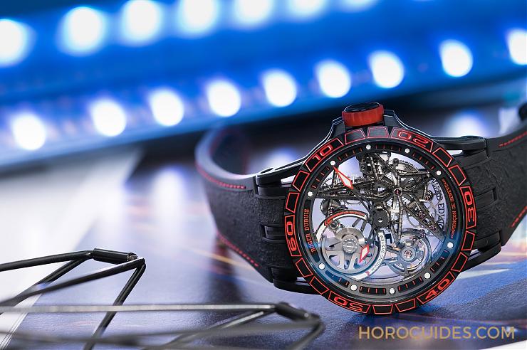 ROGER DUBUIS - EXCALIBUR - RDDBEX0695 - 鏤空透視 ROGER DUBUIS冠軍的時空力量 Excalibur Spider Pirelli鏤空自動上鍊腕錶