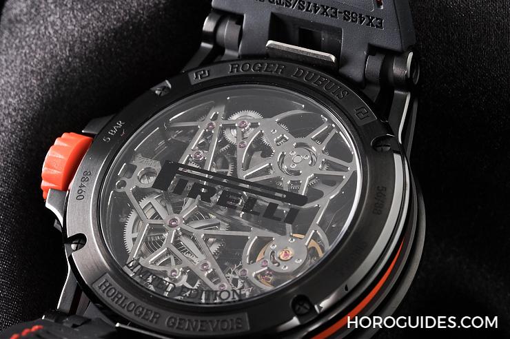 ROGER DUBUIS - EXCALIBUR - RDDBEX0695 - 鏤空透視 ROGER DUBUIS冠軍的時空力量 Excalibur Spider Pirelli鏤空自動上鍊腕錶