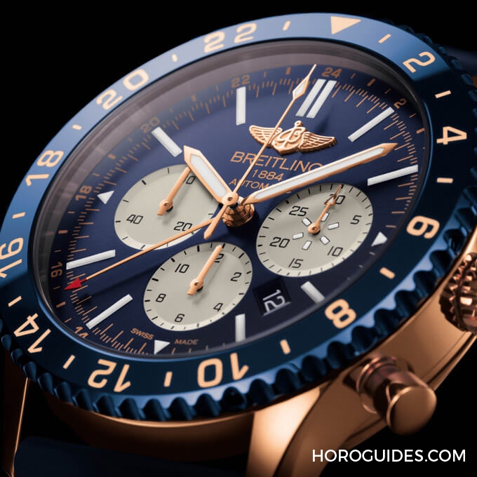 BREITLING - 百年靈Chronoliner B04藍面金裝限量版
