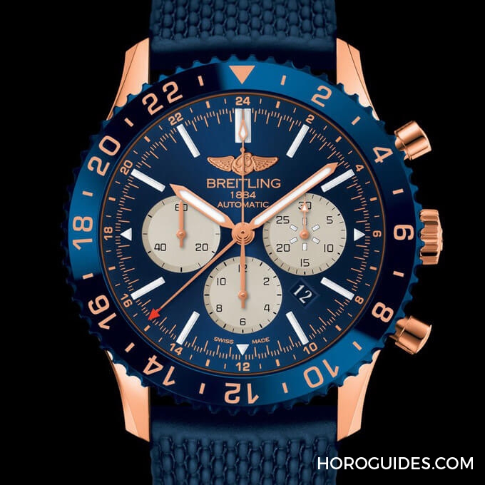 BREITLING - 百年靈Chronoliner B04藍面金裝限量版