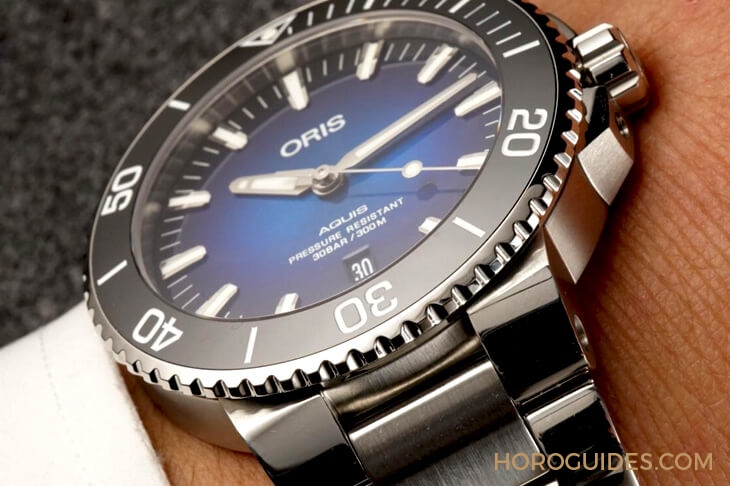 ORIS - AQUIS - 01 733 7730 4185-Set RS - [BASEL 2018]ORIS Aquis Clipperton限量潛水錶，漸層藍錶盤海洋風