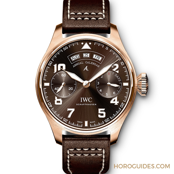 IWC - PILOT - 玫瑰金+年曆,大飛行員聖艾修伯里特別版棕面報到!