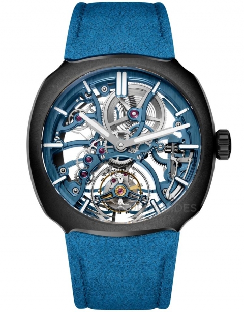H. MOSER & CIE - STREAMLINER - 6814-2100 - 亨利慕時疾速者首度換上碳灰色陶瓷，Alpine聯名鏤空陀飛輪限量100枚