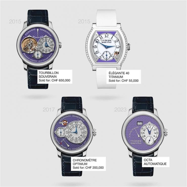 F.P.JOURNE - OCTA - F.P. Journe Octa Automatique紫色錶盤孤品再創拍賣紀錄，順利籌得百萬瑞郎