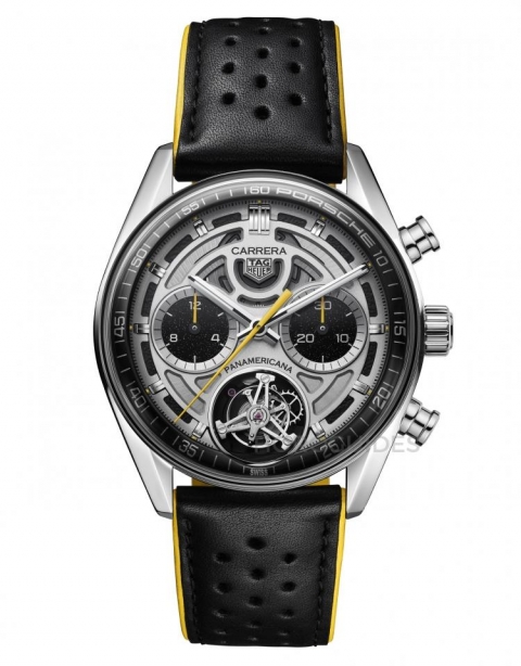 TAG HEUER - CARRERA - CBS5012.FC6571 - 三大傳奇交會！TAG HEUER全新Carrera x Porsche陀飛輪計時碼錶，向卡萊拉泛美公路賽致敬