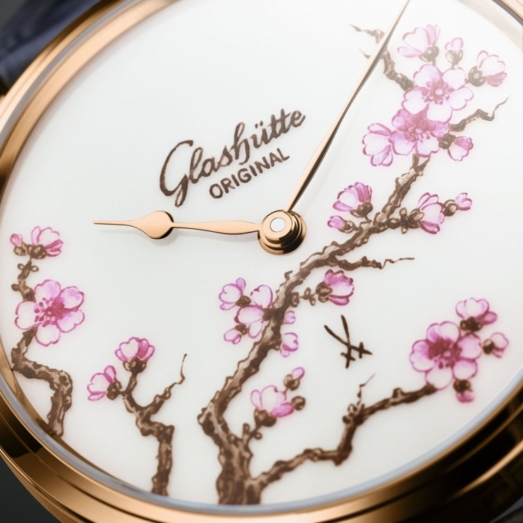 GLASHÜTTE ORIGINAL - SENATOR - 1-36-16-05-05-01 - 格拉蘇蒂原創攜手麥森瓷器,以手繪櫻花錶盤展現德國頂級製錶工藝