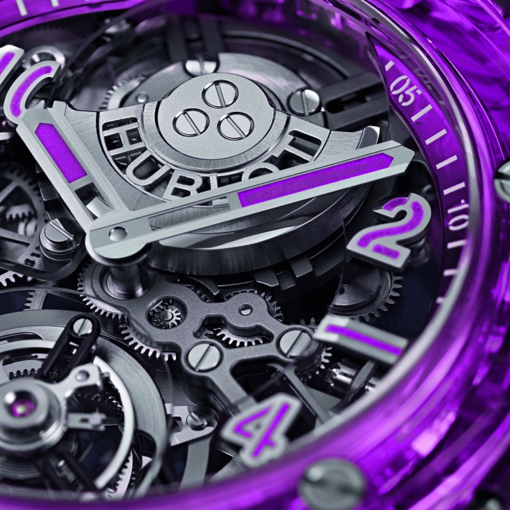 HUBLOT - HUBLOT 藍寶石宇宙大爆炸! 超新星BIG BANG紫色藍寶石陀飛輪腕錶耀眼誕生