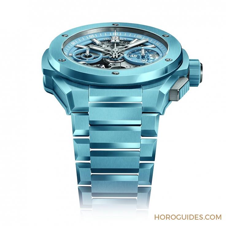 HUBLOT - BIG BANG - 451.CZ.4620.CZ - 穿出正裝清爽感 HUBLOT Big Bang Integrated彩色陶瓷鍊帶計時碼錶