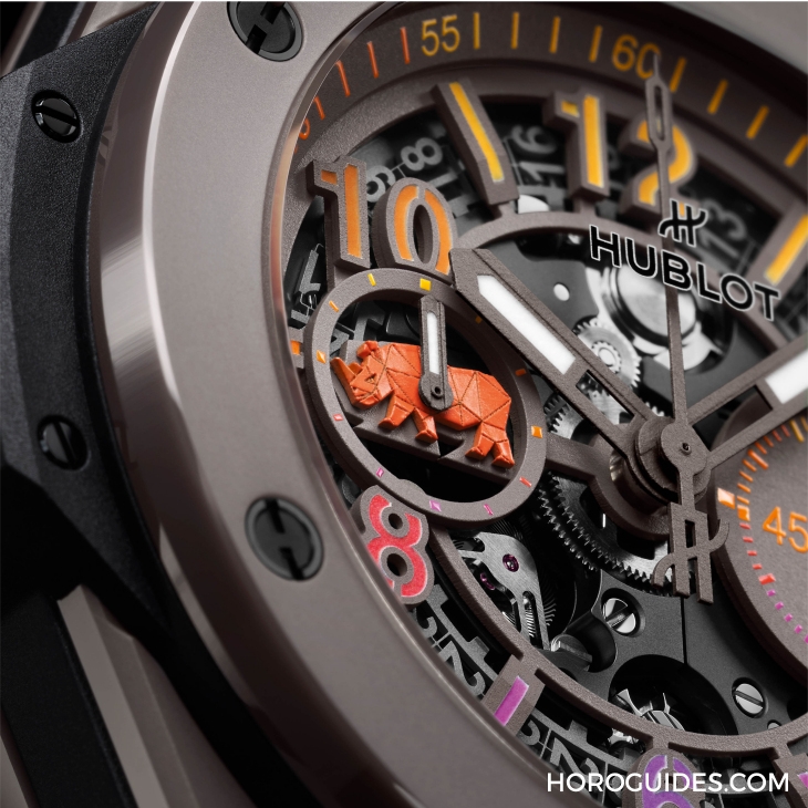 HUBLOT - BIG BANG - 421.FX.8099.NR.SOA23 - 舉手秀愛心 加入保護犀牛行動 Big Bang Unico SORAI犀牛灰限量錶