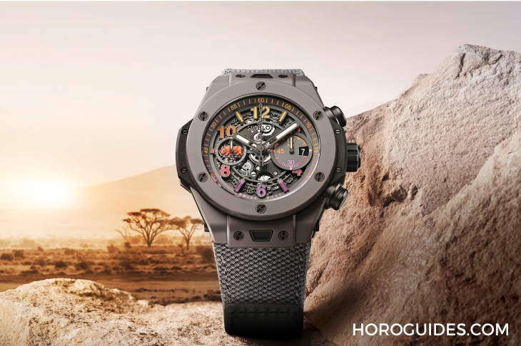 HUBLOT - BIG BANG - 421.FX.8099.NR.SOA23 - 舉手秀愛心 加入保護犀牛行動 Big Bang Unico SORAI犀牛灰限量錶