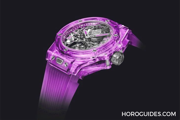HUBLOT - BIG BANG - 429.JM.0120.RT - 前衛外型與頂尖科技的視覺震撼 HUBLOT BIG BANG紫色藍寶石陀飛輪腕錶