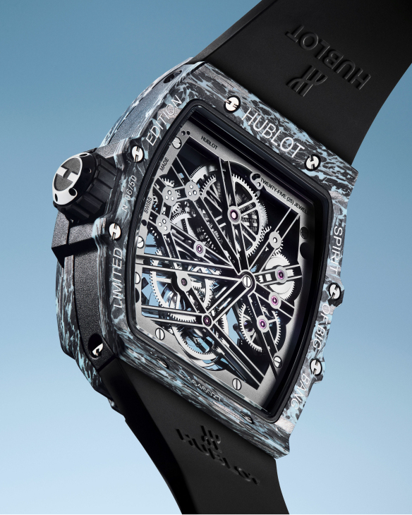 HUBLOT - SPIRIT OF BIG BANG - 645.JM.0120.RT - 混搭調和奢華風味 HUBLOT Spirit of Big Bang陀飛輪腕錶 紫色藍寶石與天藍碳纖維