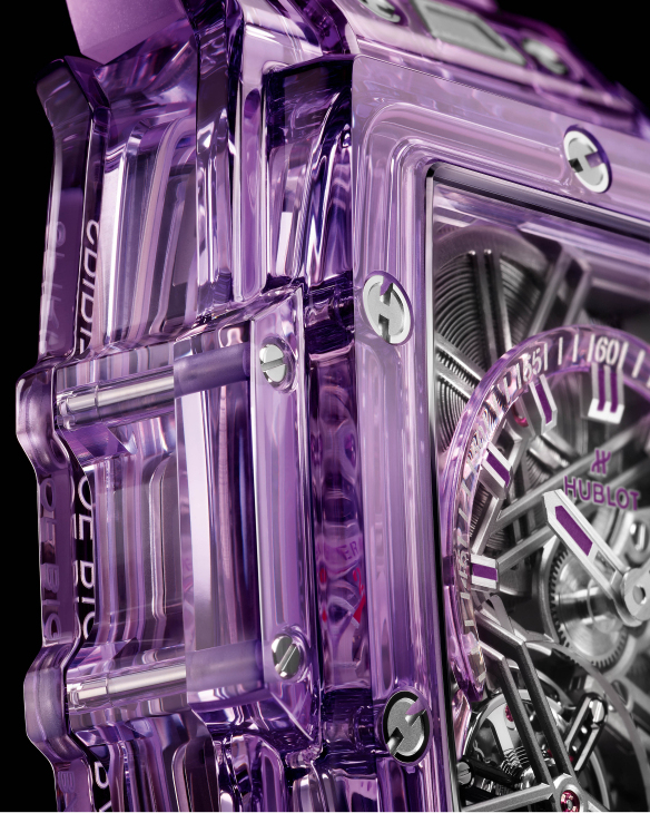 HUBLOT - SPIRIT OF BIG BANG - 645.JM.0120.RT - 混搭調和奢華風味 HUBLOT Spirit of Big Bang陀飛輪腕錶 紫色藍寶石與天藍碳纖維