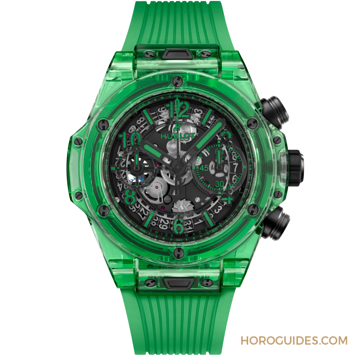 HUBLOT - BIG BANG - 441.JG.4990.RT - HUBLOT BIG BANG UNICO 極光綠SAXEM計時碼錶 耀眼的全透綠時光寶石