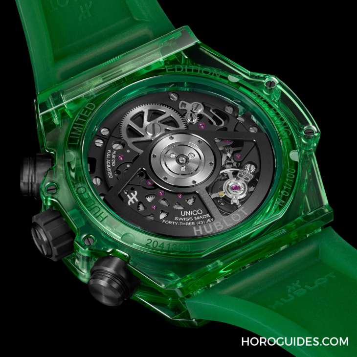 HUBLOT - BIG BANG - 441.JG.4990.RT - HUBLOT BIG BANG UNICO 極光綠SAXEM計時碼錶 耀眼的全透綠時光寶石