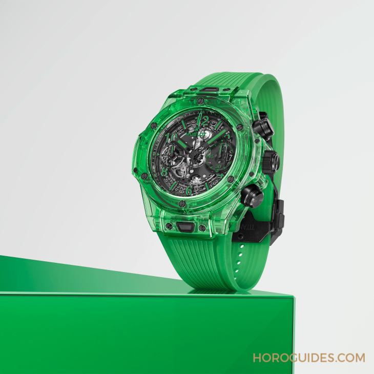 HUBLOT - BIG BANG - 441.JG.4990.RT - HUBLOT BIG BANG UNICO 極光綠SAXEM計時碼錶 耀眼的全透綠時光寶石
