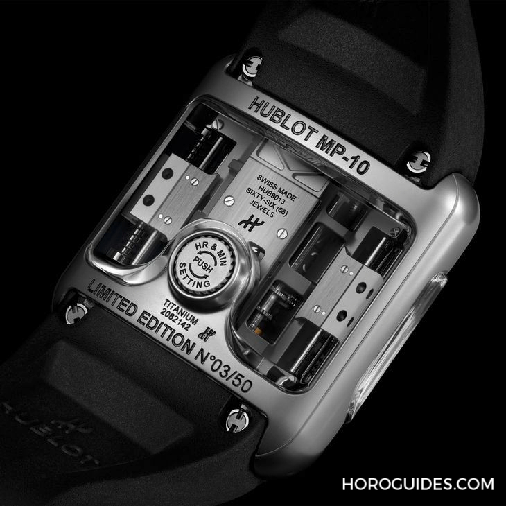 HUBLOT - MP - 910.NX.0001.RX - HUBLOT MP-10雙垂直上鍊陀飛輪鈦金腕錶 顛覆傳統製錶的超前衛結構
