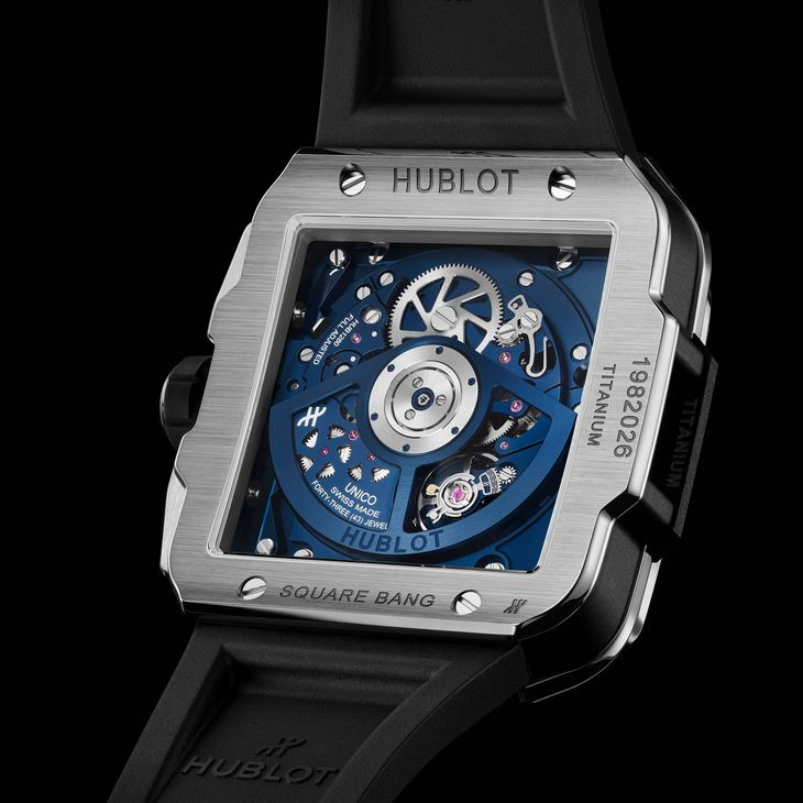 HUBLOT - SQUARE BANG - 821.EX.5170.RX - 潮穿搭也能展現實用機能|Hublot Square Bang Unico藍面計時碼錶