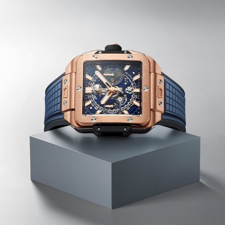HUBLOT - SQUARE BANG - 821.EX.5170.RX - 潮穿搭也能展現實用機能|Hublot Square Bang Unico藍面計時碼錶