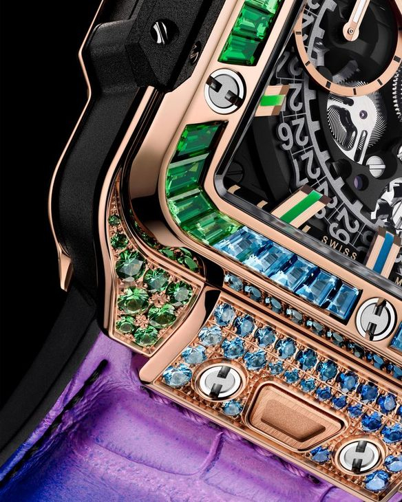 HUBLOT - SQUARE BANG - 821.EX.5170.RX - 潮穿搭也能展現實用機能|Hublot Square Bang Unico藍面計時碼錶