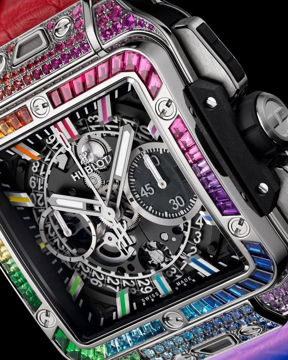 HUBLOT - SQUARE BANG - 821.EX.5170.RX - 潮穿搭也能展現實用機能|Hublot Square Bang Unico藍面計時碼錶