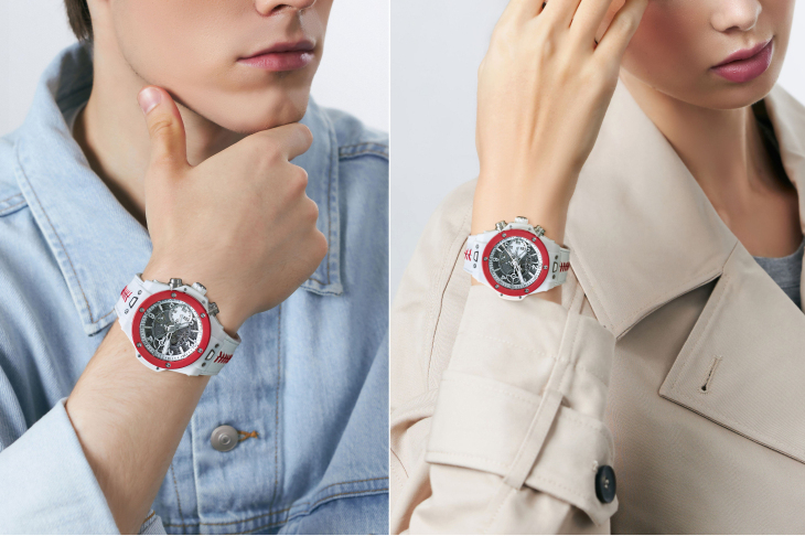 HUBLOT - BIG BANG - 441.HF.2210.RW.WBS24 - 正裝時尚與運動性能的完美融合 HUBLOT BIG BANG UNICO 左冠陶瓷計時碼錶特別版 全新型格 強棒出擊