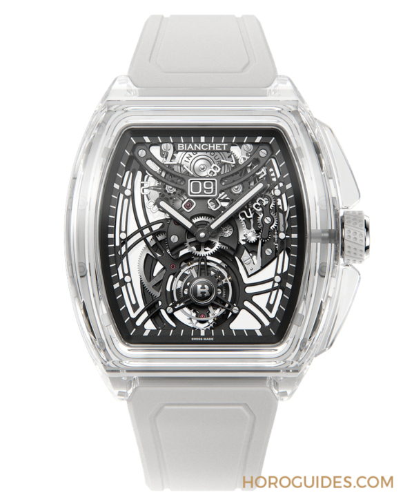 複雜工藝 一覽無遺｜BIANCHET Flying Tourbillon Grande Date B1.618 Sapphire Limied Edition 