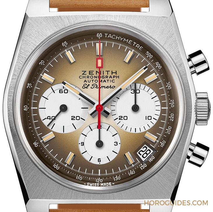 ZENITH - CHRONOMASTER - 03.A384.400/385.C855 - 暖棕煙燻調面盤｜ZENITH Chronomaster Revival A385復刻版腕錶