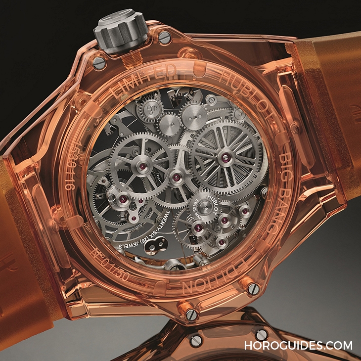 HUBLOT - BIG BANG - 419.JO.0120.RT - 2021 LVMH鐘錶週速報|HUBLOT冰橙藍寶石陀飛輪自動上鍊腕錶、陶瓷鍊帶計時碼錶