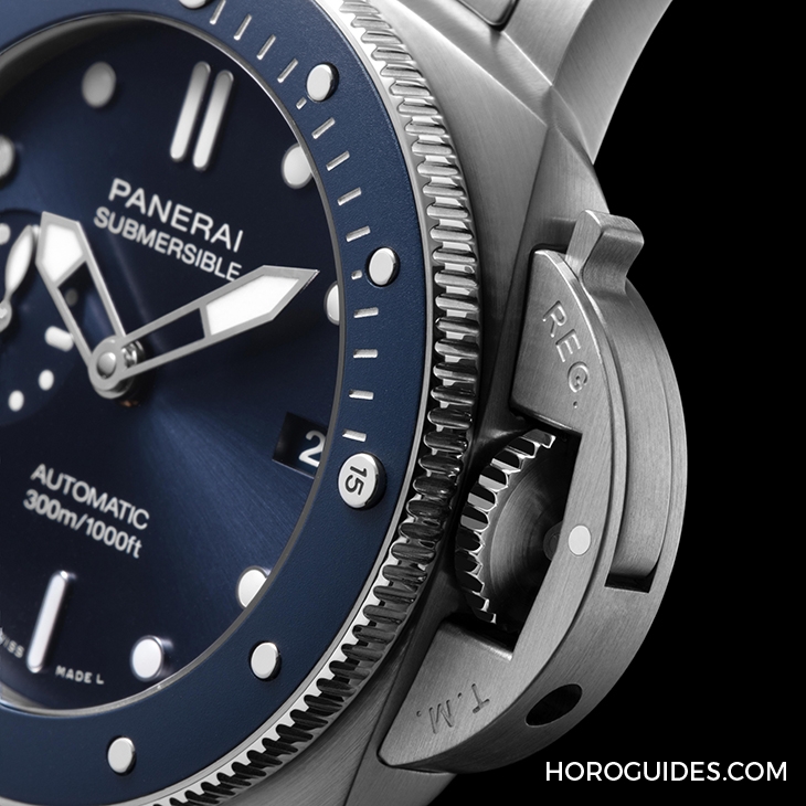 PANERAI - SUBMERSIBLE - PAM01068 - 沛納海Submersible 42mm首次搭配精鋼鍊帶!Submersible Blu Notte藍面藍圈,型格亮相