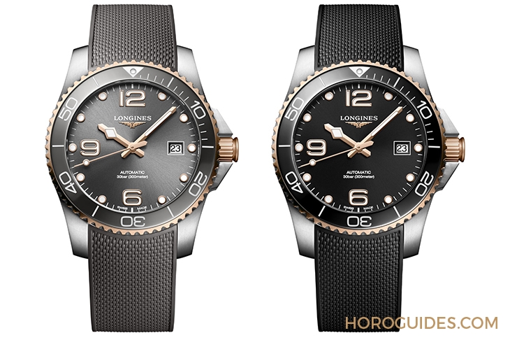 LONGINES - HYDRO CONQUEST - L3.781.3.78.7 - 雙色奢華感受|浪琴推出玫瑰金PVD雙色設計HydroConquest腕錶