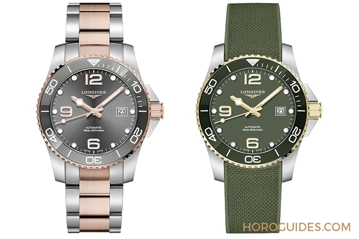 LONGINES - HYDRO CONQUEST - L3.781.3.78.7 - 雙色奢華感受|浪琴推出玫瑰金PVD雙色設計HydroConquest腕錶