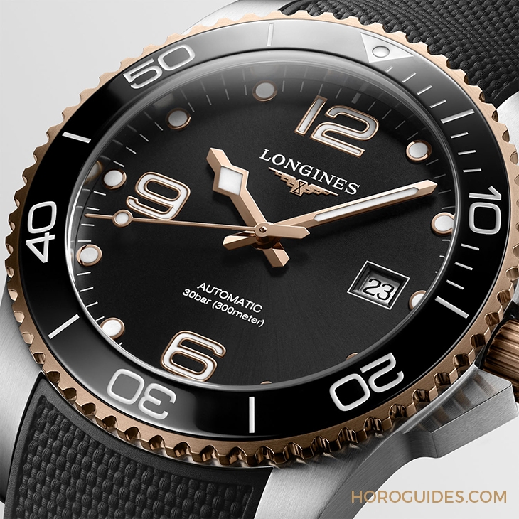 LONGINES - HYDRO CONQUEST - L3.781.3.78.7 - 雙色奢華感受|浪琴推出玫瑰金PVD雙色設計HydroConquest腕錶