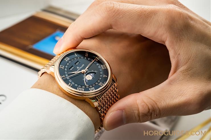 BLANCPAIN - VILLERET - 6654-3640-55B - 一身斯文下的獨門本事|寶珀Villeret午夜藍全日曆月相與超薄腕錶