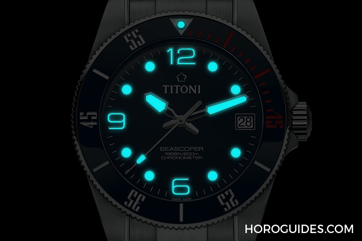 TITONI - SEASCOPER - 83600 S-BE-255 - 強大規格奇襲!Titoni海洋探索系列600米深潛腕錶