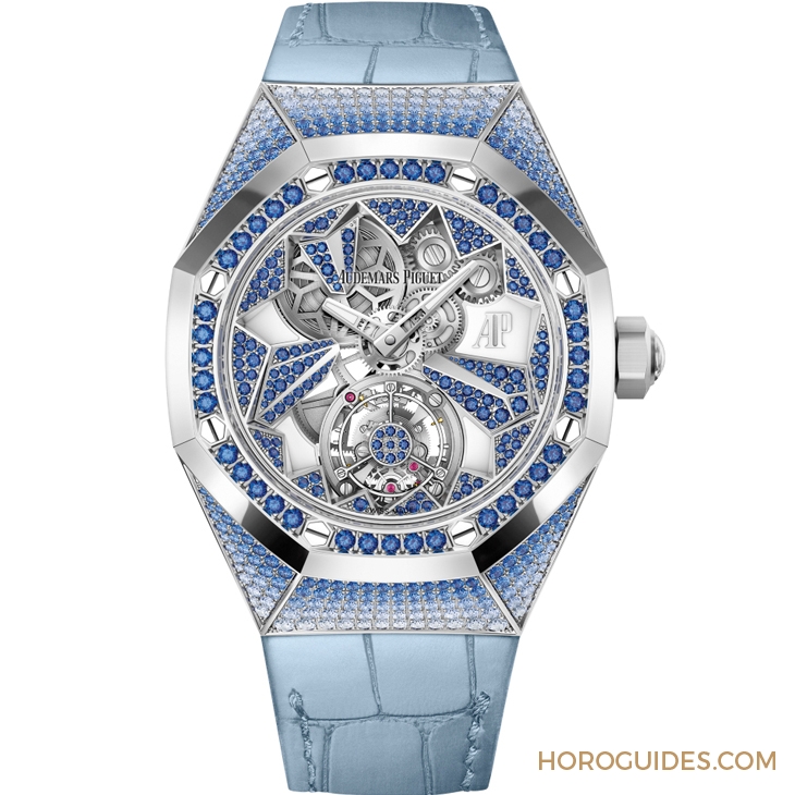 AUDEMARS PIGUET - 冰藍版VS.彩虹版,愛彼皇家橡樹概念系列飛行陀飛輪腕錶新作寶石滿鑲閃耀登場