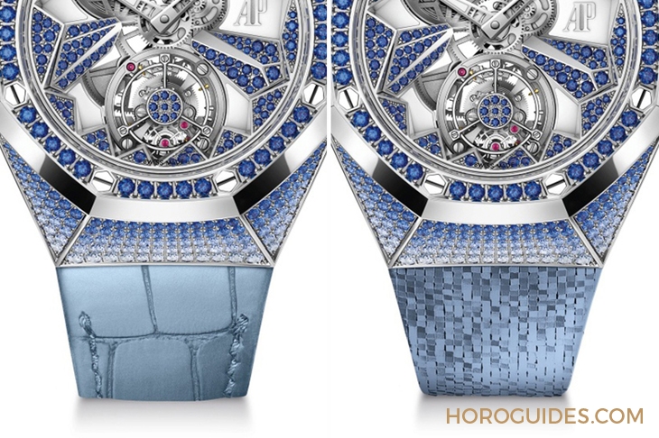 AUDEMARS PIGUET - 冰藍版VS.彩虹版,愛彼皇家橡樹概念系列飛行陀飛輪腕錶新作寶石滿鑲閃耀登場