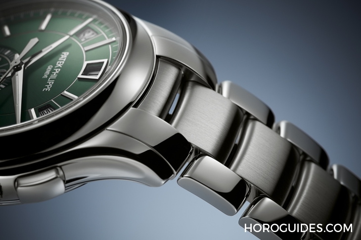 PATEK PHILIPPE - COMPLICATIONS - 5905/1A-001 - 精鋼、鍊帶、橄欖綠面,熱門元素加持!|百達翡麗年曆計時碼錶5905/1A-001