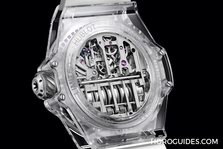 HUBLOT - BIG BANG - 455.JX.0120.JX - 透明系新作二連發！Hublot Big Bang系列MP-11彩虹藍寶石腕錶、Integral藍寶石陀飛輪鍊帶腕錶