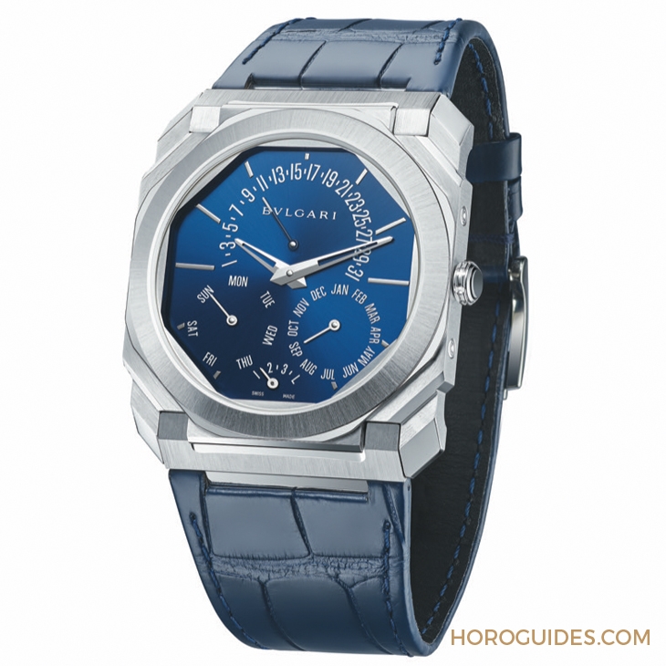 BVLGARI - OCTO - 103463 - 史上最薄萬年曆！鉑金、藍面，優雅面世｜BVLGARI Octo Finissimo 超薄萬年曆腕錶