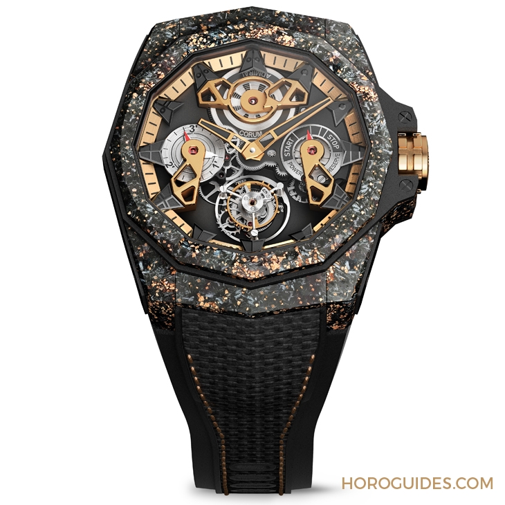 CORUM - ADMIRAL - A298/04277 - 298.100.46/F249 AD10 - 為這道剛硬厚實的輪廓,撒金|Corum Admiral 45海軍上將飛行陀飛輪鏤空自動腕錶