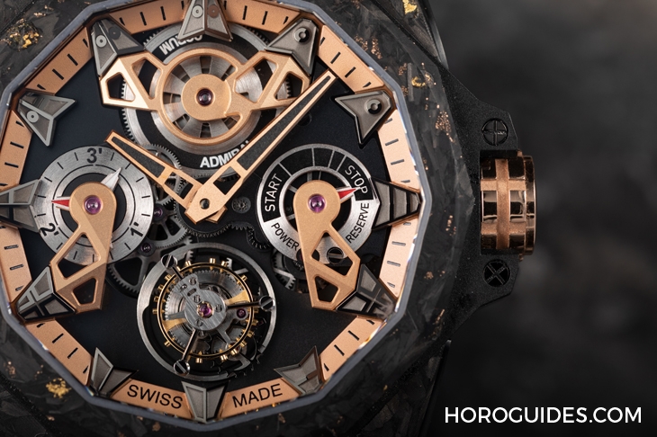 CORUM - ADMIRAL - A298/04277 - 298.100.46/F249 AD10 - 為這道剛硬厚實的輪廓,撒金|Corum Admiral 45海軍上將飛行陀飛輪鏤空自動腕錶