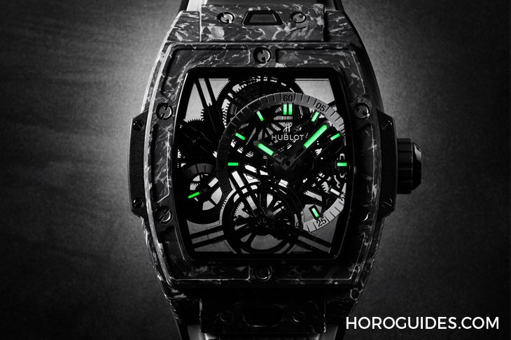 HUBLOT - SPIRIT OF BIG BANG - 645.JX.5120.RT - 直搗靈魂的爆炸性美學|Hublot Spirit Of Big Bang 陀飛輪5日鍊腕錶-白色碳纖維款、藍寶石款